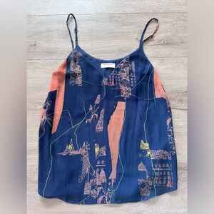 Babaton Abstract Navy and Orange Camisole